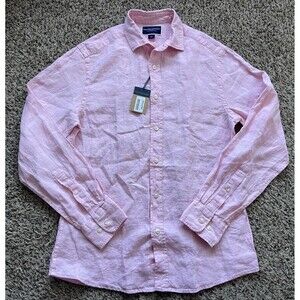 Charles Tyrwhitt Pink Pure Linen Slim Fit Fit Mens Small NEW